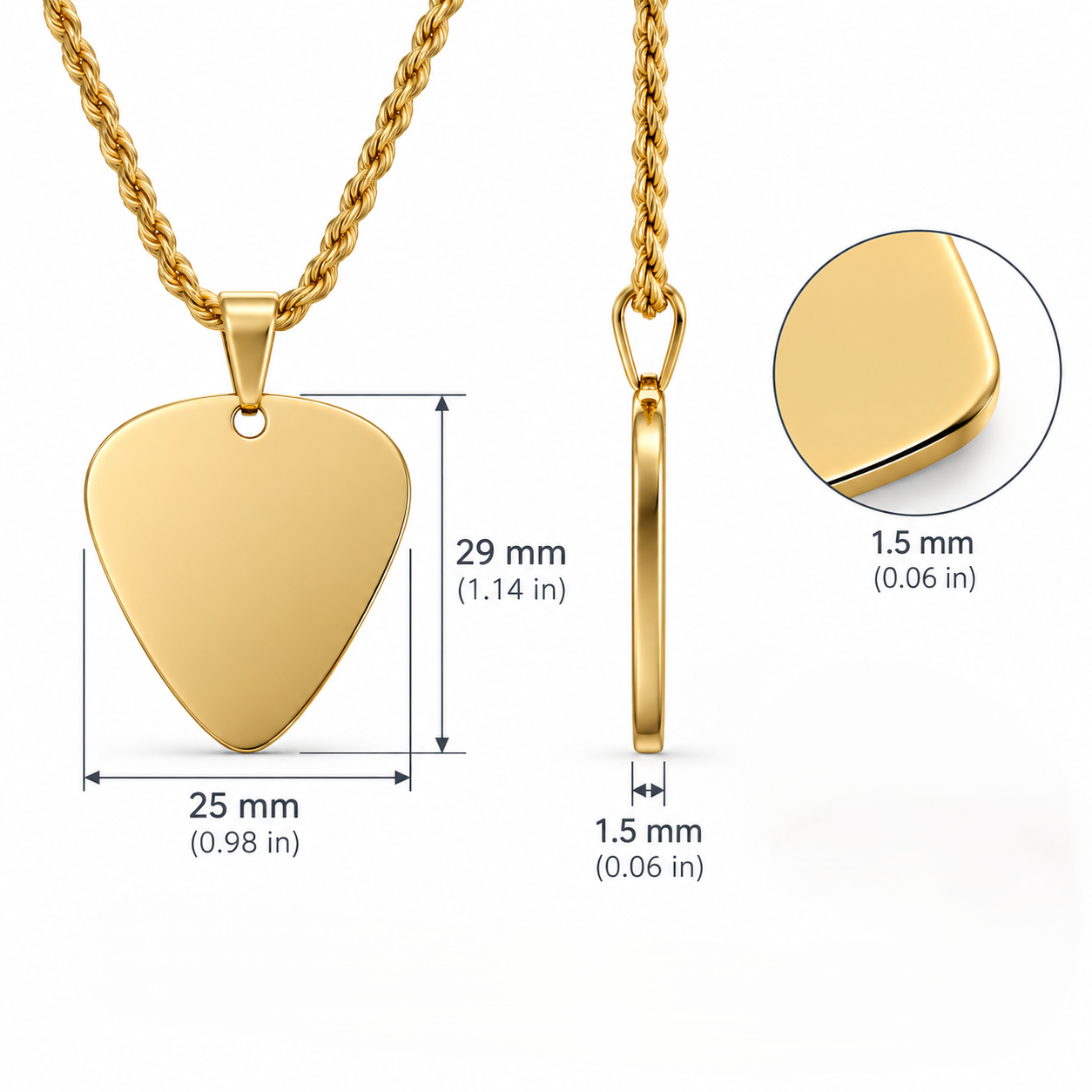 Guitar Pick Necklace with Custom Engraving
