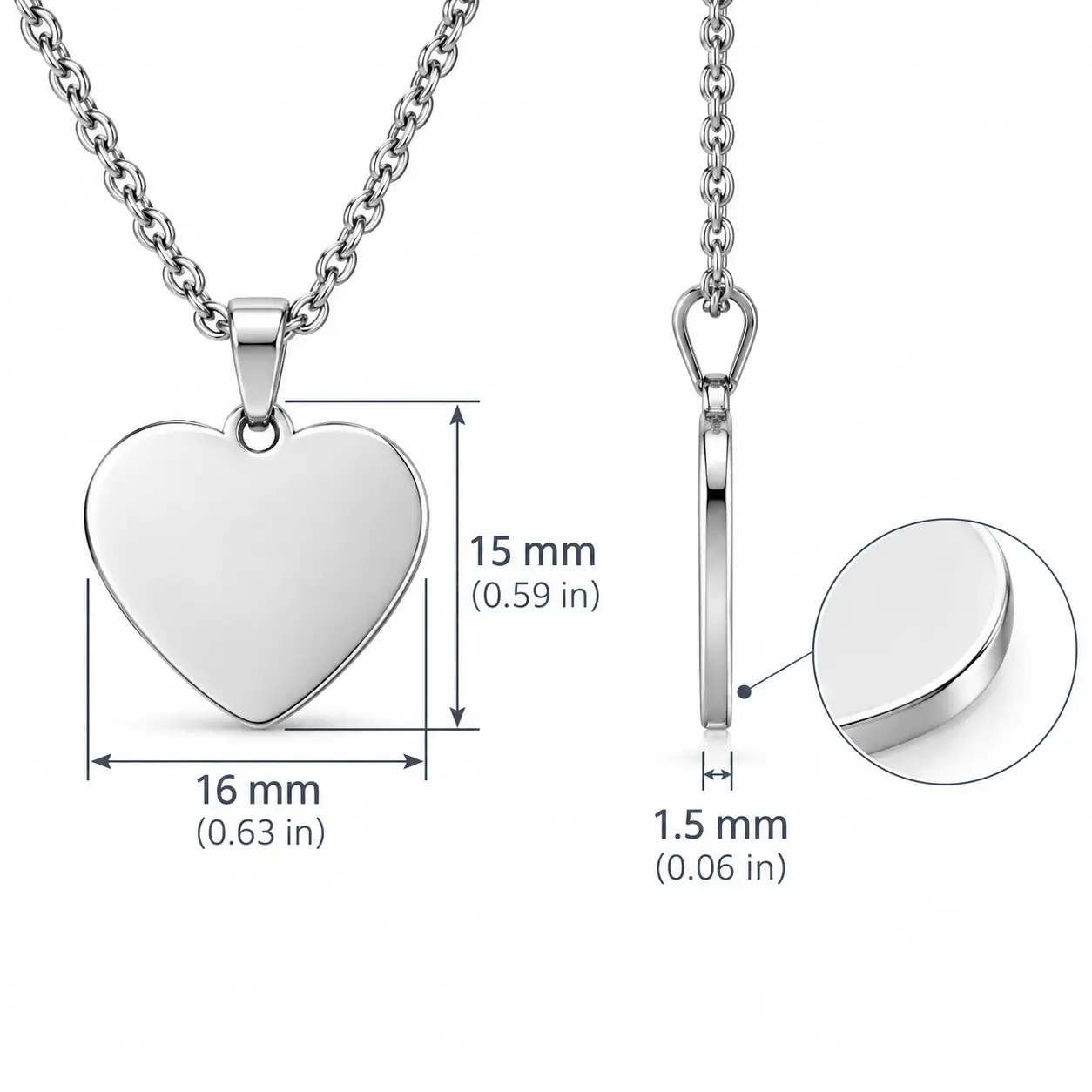 Heart Necklace with Custom Engraving image 1
