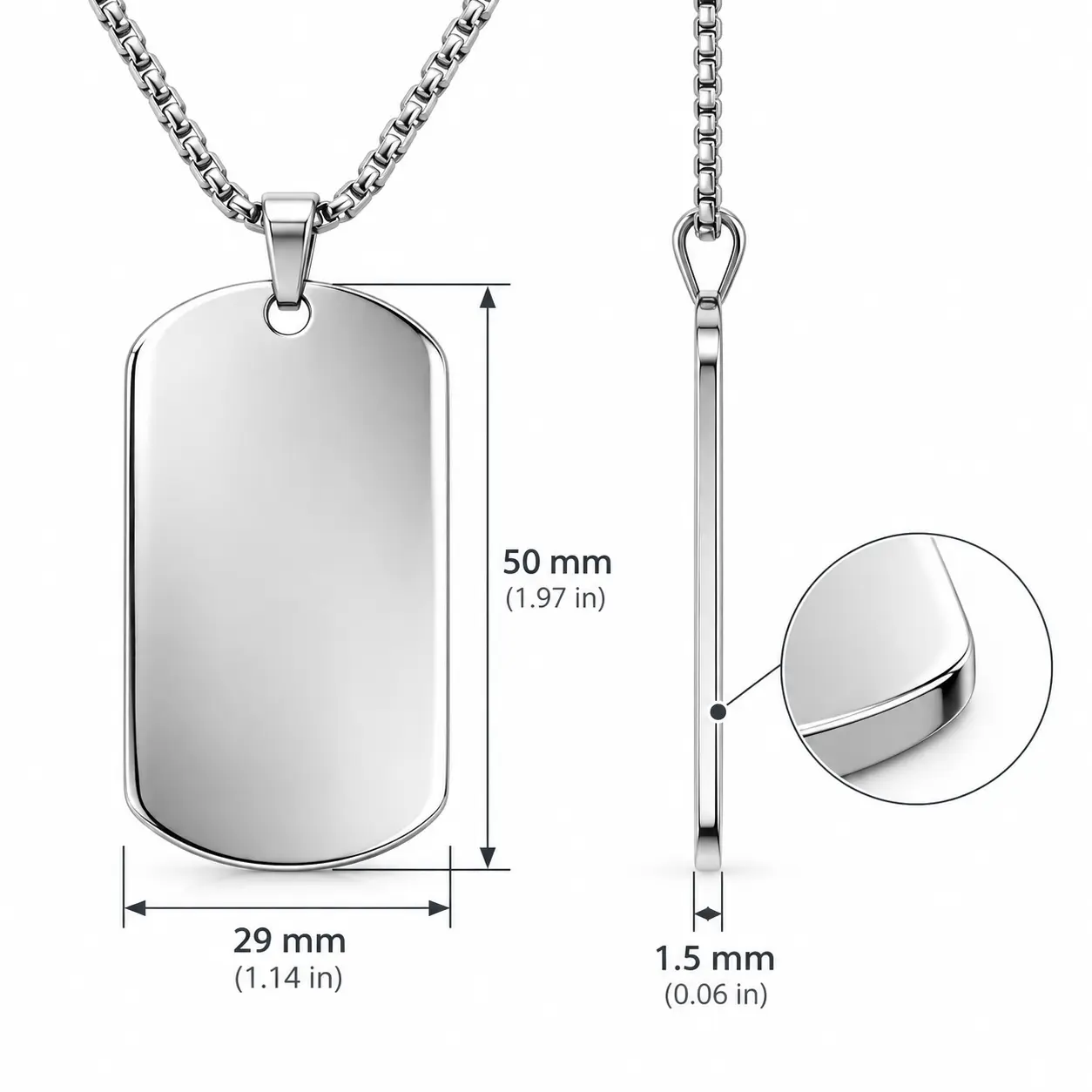 Dog Tag Necklace with Custom Engraving