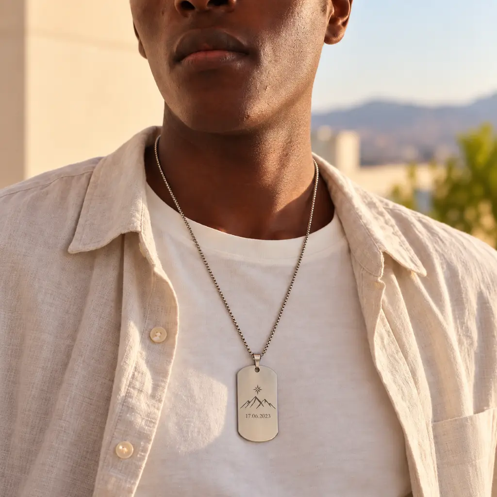 Dog Tag Necklace with Custom Engraving