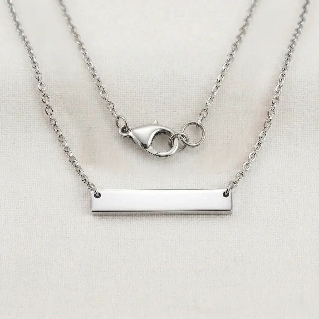 Collar barra personalizada con grabado – Acero inoxidable 45 cm