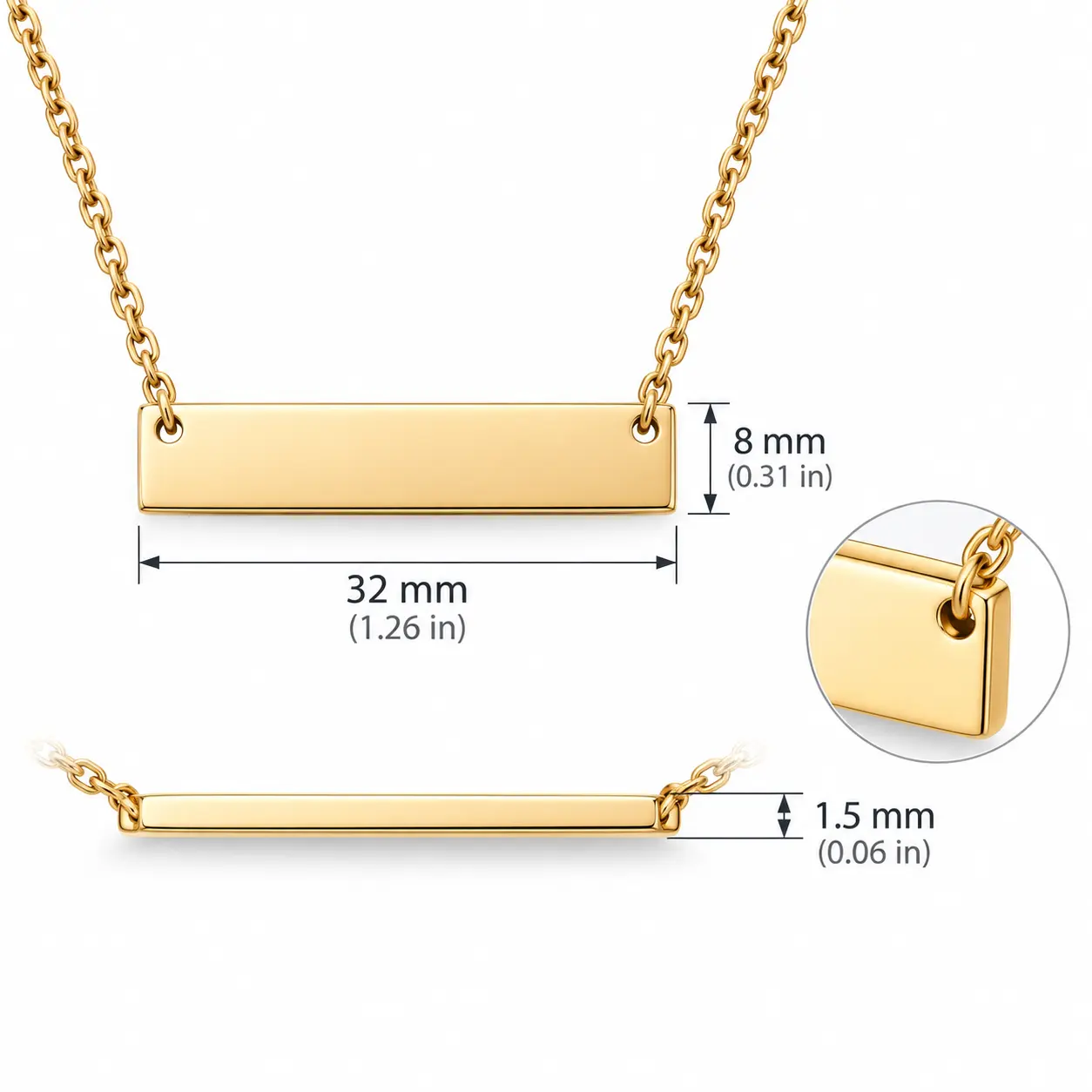 Bar Necklace with Custom Engraving image 1