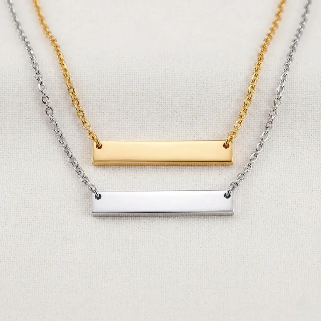 Collar barra personalizada con grabado – Acero inoxidable 45 cm