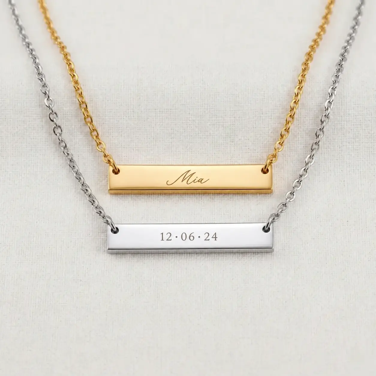 Bar Necklace with Custom Engraving