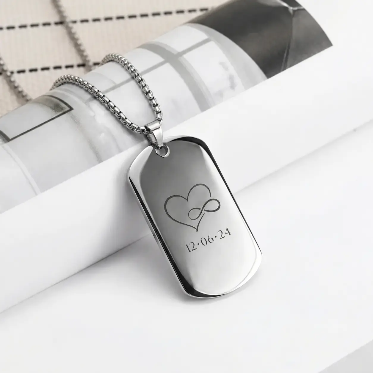 Dog Tag Necklace with Custom Engraving