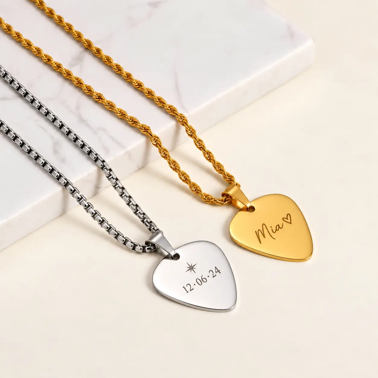 Guitar Pick Necklace with Custom Engraving